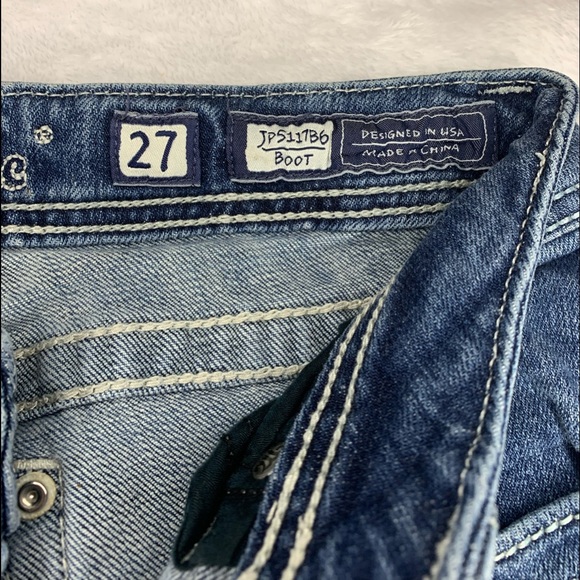 Miss Me Angel Wing Cross Studded Boot Cut Jeans Size 27 - Picture 5 of 8